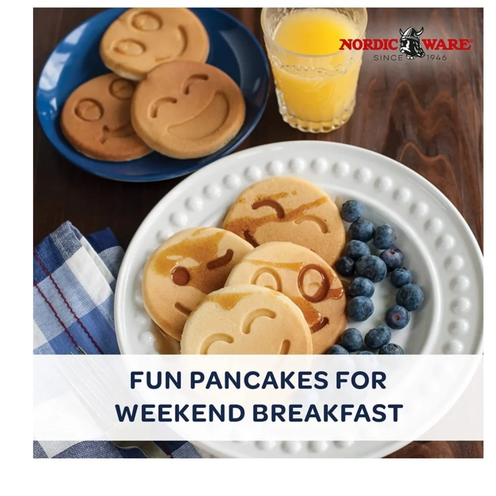 Nordic Ware‎ Smiley Face Pancake Pan Silver, 10 1/2 inch diameter